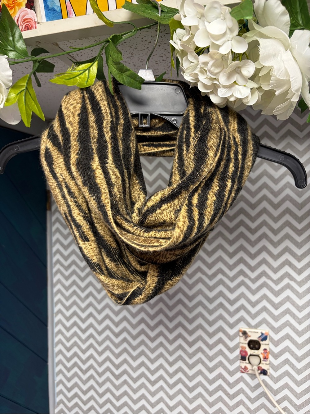Michael Kors soft Black and Gold Zebra Infinity Scarf